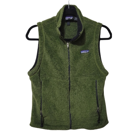 Vintage Patagonia Regulator PolarTec Full Zip Green Fuzzy Women's Vest Size XS - Picture 1 of 8